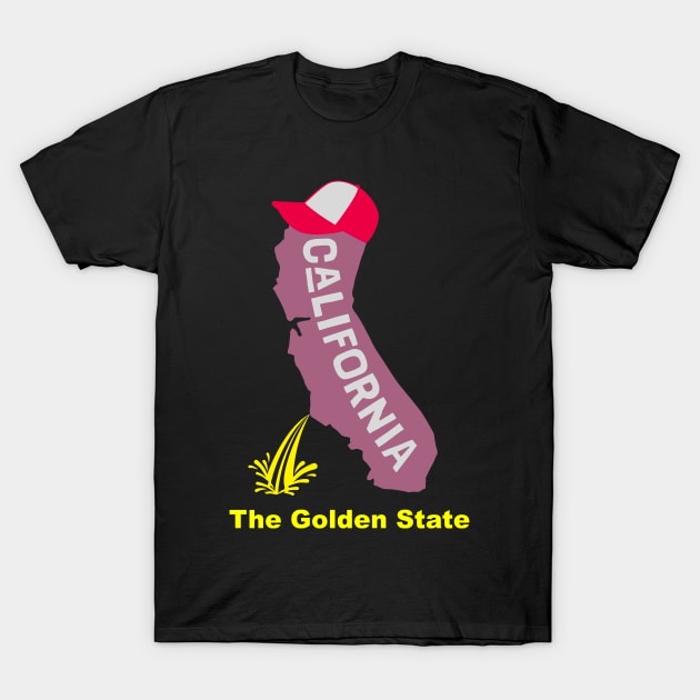 A funny map of California - 3 T-Shirt by percivalrussell